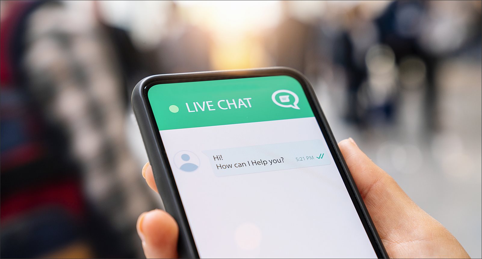 Live chat support on a mobile device