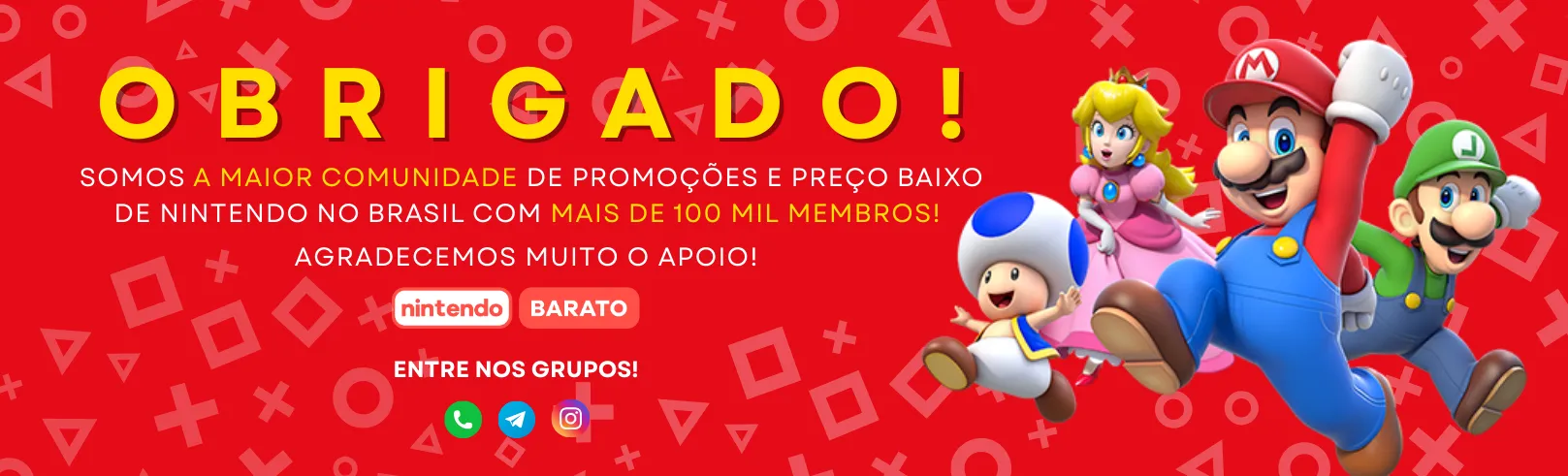 Banner promocional do Nintendo Barato