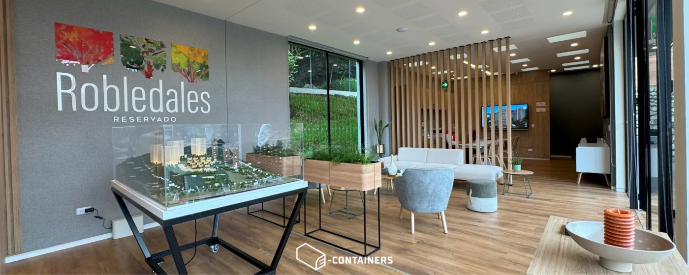 Sala de ventas en construcción modular para Planificadas