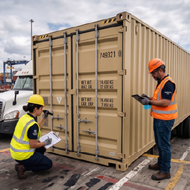 Contenedor marítimo en patio Econtainers