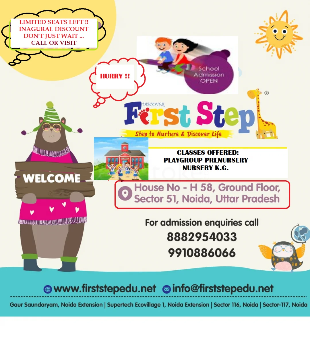 Discover First Step Preschool and Daycare, Sector 51,Noida | Admission ...