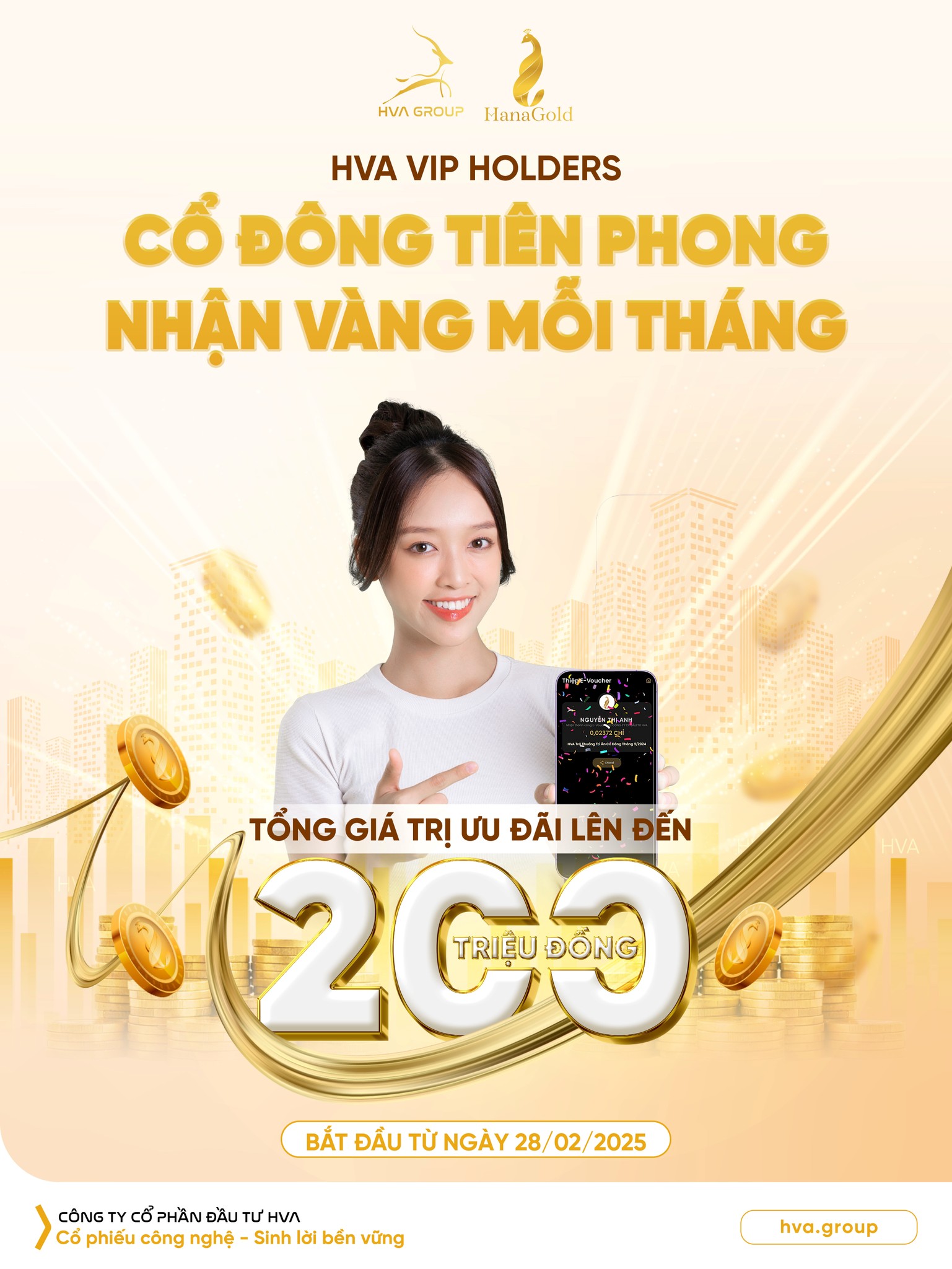 📢HVA VIP HOLDERS – CỔ ĐÔNG TIÊN PHONG, NHẬN VÀNG MỖI THÁNG💰
