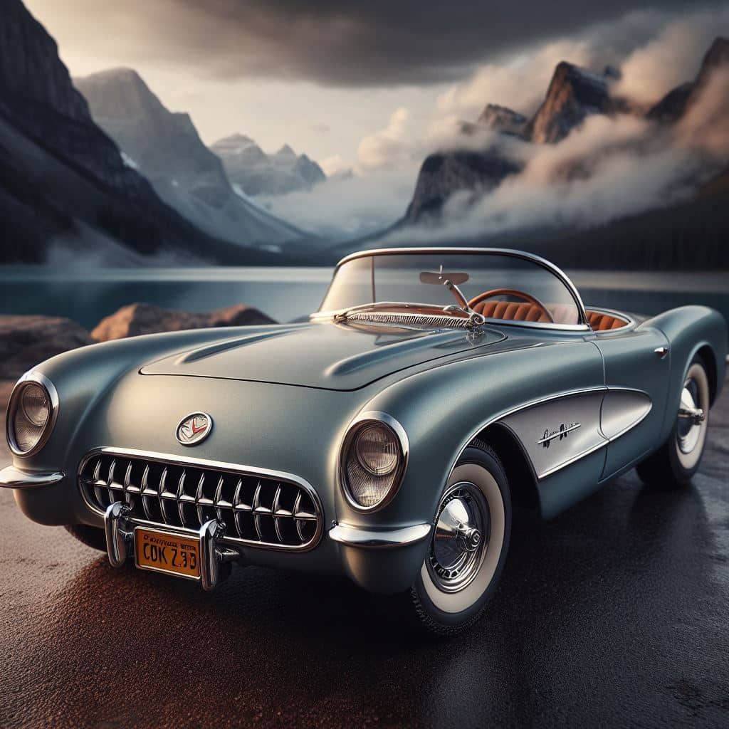 reproduction d'une voiture chevrolet corvette C1 (1953)