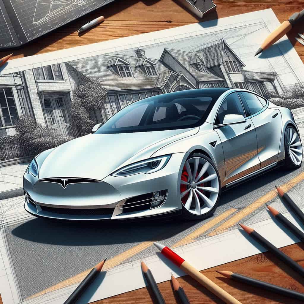 représentation d'une voiture tesla model s (2012-présent)