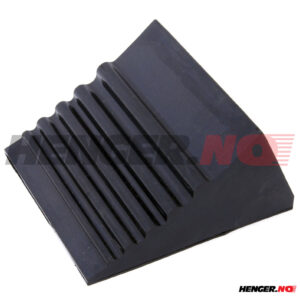 Underlagskile / Stoppekloss, Gummi. Bredde 25 cm, lengde 23 cm, høyde 13 cm