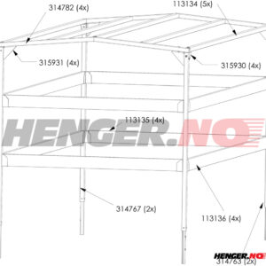 Presenningsstativ Til Serie-2000, 25/97x1499mm