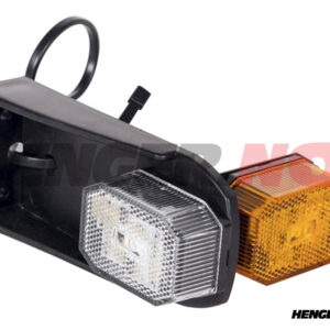 Posisjon og sidemarkeringslys Aspöck flexpoint LED, hvit/gul med brakett og 250mm kabel for båthengere.