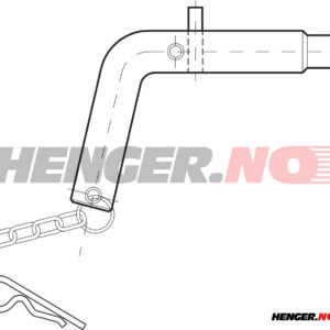 Låsepinne høyre bak/venstre foran 16 mm til 3-veis tipper 5000 serien.