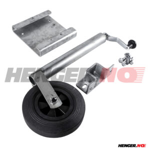 Nesehjulssett D48x420mm 200x50mm, for ubremsede tilhengere. Maks vertikal belastning 125 kg