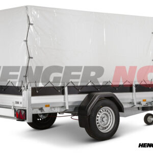 Høy presenning 150 cm 1280x2580x1500/1420mm grå for presenningsstativ 2260