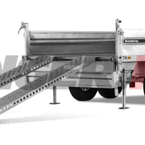 Kjøreramper stål komplett med rampeoppbevaringsboks, 2500mm, lastvekt 2800kg, 1 par. For 3-veis-tipper