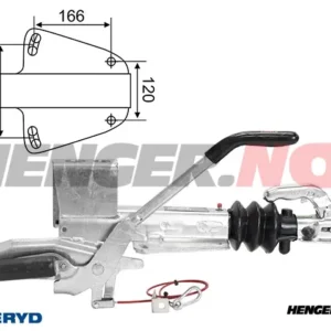 Påløpsbrems Knott, V, KF13-C, utf. GF, 750-1300Kg med konsol