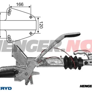 Påløpsbrems Knott, V, KF20-A, utf. GF,  1100-2000Kg med konsol
