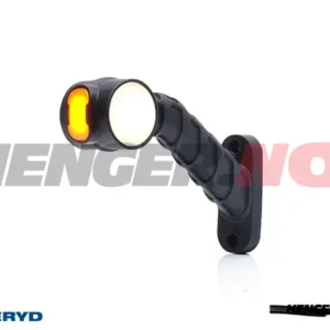 LED Sidemarkeringslykt WAS Høyre 189x140x55 gul/hvit/rød 200mm kabel