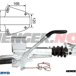 Påløpsbrems Knott, V, KF20-A, utf. GF,  1100-2000Kg med konsol