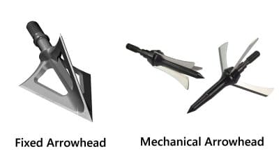 Both types of broadheads Fixed and Mechanical Arrowheads