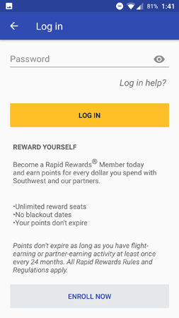 app engagement southwest rewards program