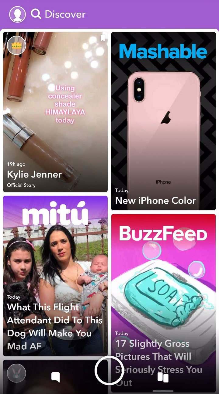 Snapchat app engagement discover feed