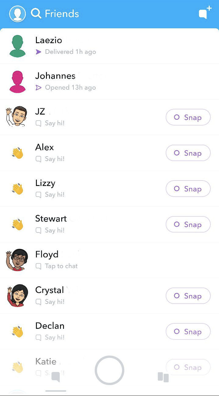 apple snapchat friends list