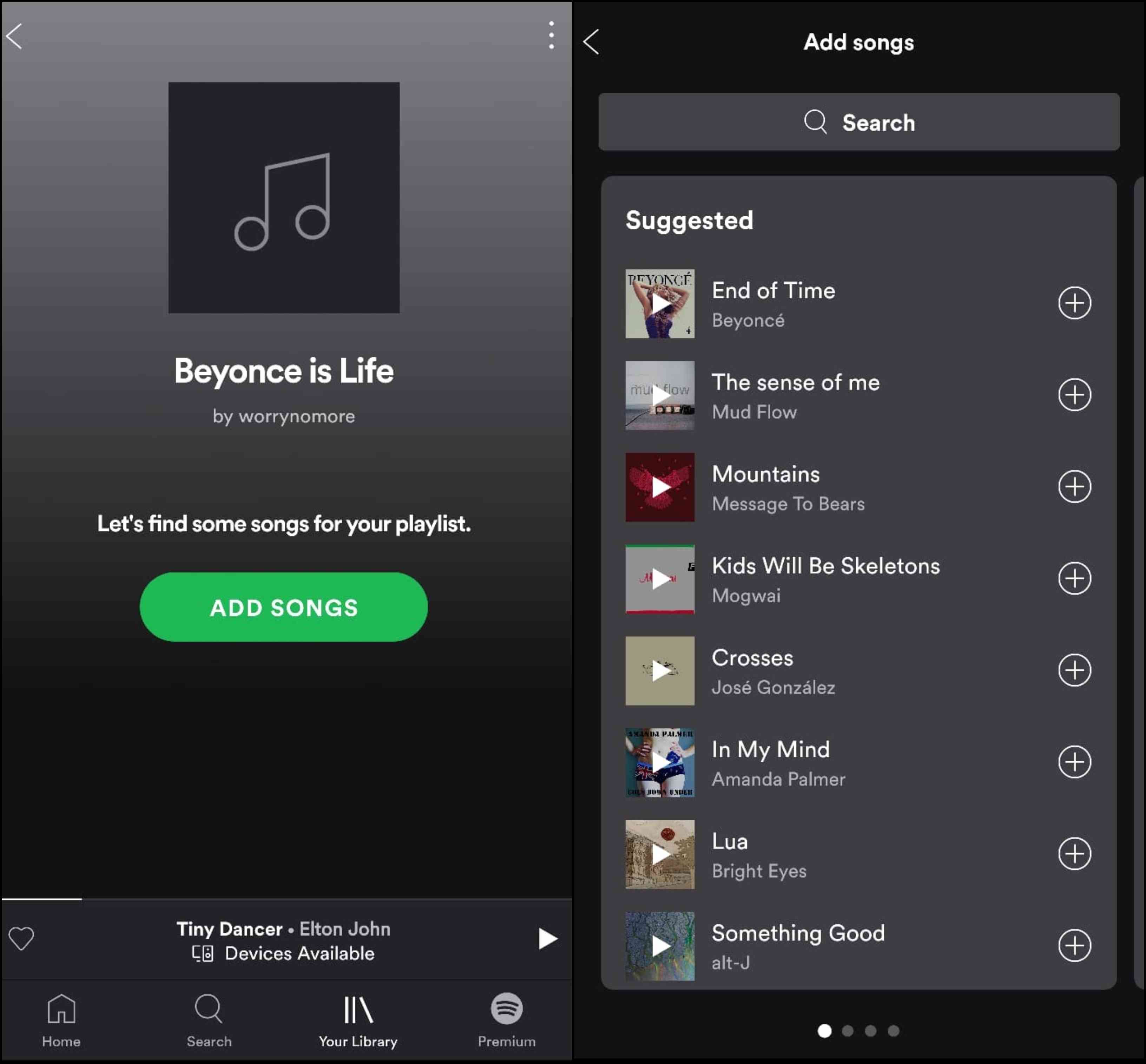 spotify removing songs from playlist