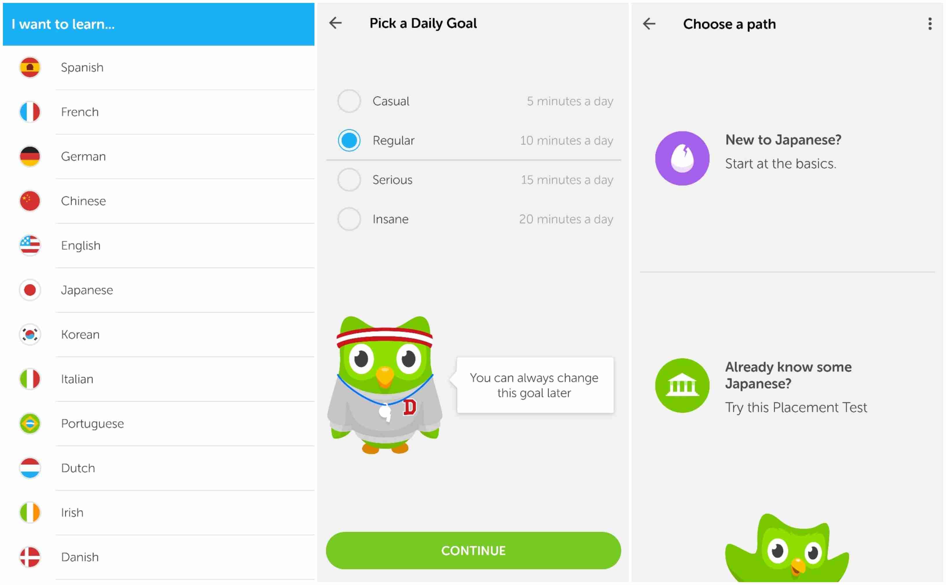 onboarding flow duolingo app