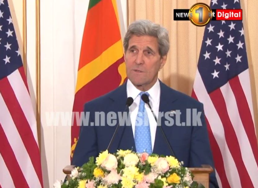 U.S. Secretary of State John Kerry meets President Sirisena and PM Wickremesinghe