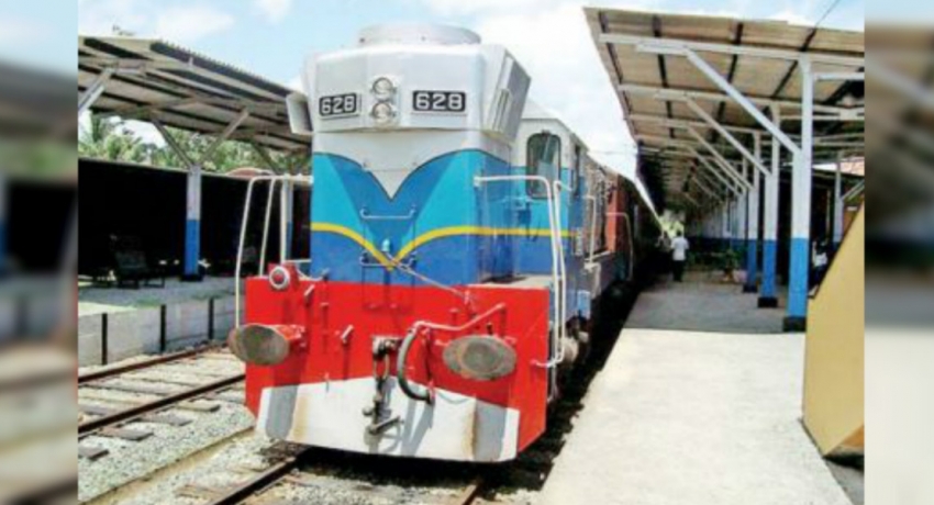 Track switching damaged at the Beliatta Train Station after rains