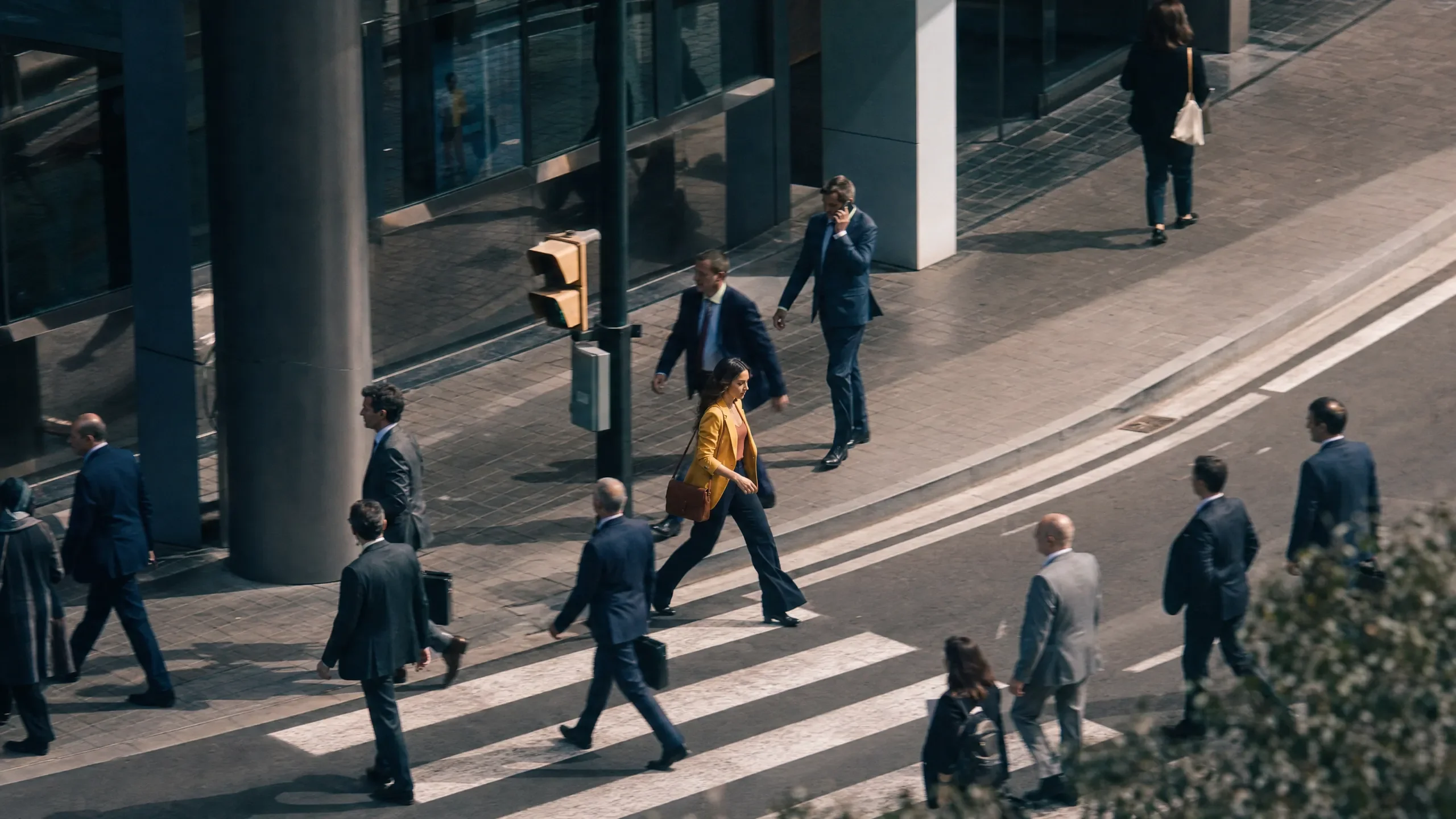 Vermut campaign scene at a street crossing