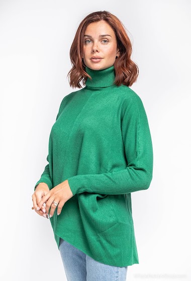 Pull col roulé en maille oversized
