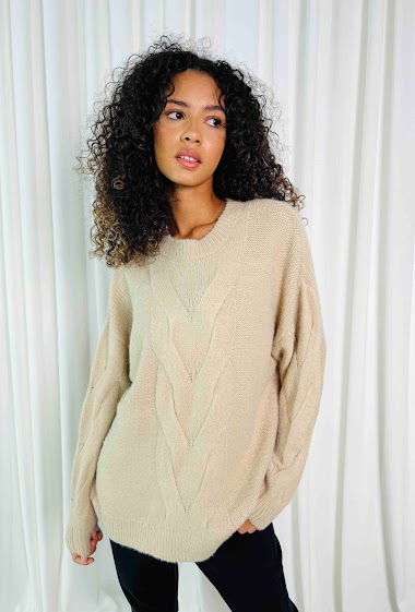 Pull effet mohair col rond