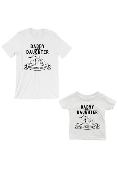 Père et fille  - t-shirt  pour fille  , 80% coton " DADDY AND DAUGHTER "