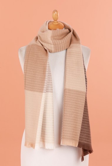 Echarpe foulard imprimé avec de la laine