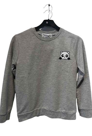 Pull manches longues logo panda FRENCH PP Fabrication Française