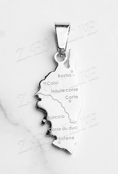 Pendentif acier carte de Corse