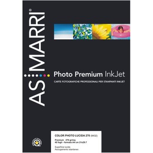 PHOTO PREMIUM INKJET LUCIDA BIANCA MARRI A4 260gr 40 FOGLI}