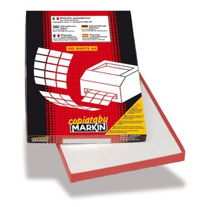 16 ETICHETTE ADESIVE MARKIN IN FOGLI A4 BIANCHE MARKIN 145x17mm