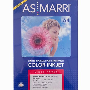 COLOR PHOTO LUCIDA INKJET BIANCA MARRI A4 150gr 50 FOGLI - Perego Carta