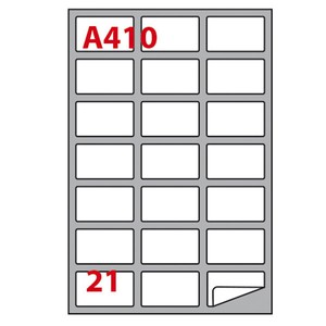 21 ETICHETTE ADESIVE IN FOGLI A4 BIANCHE MARKIN 63.5x38.1mm