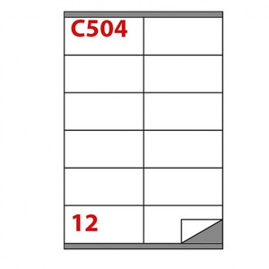 12 ETICHETTE ADESIVE IN FOGLI A4 BIANCHE MARKIN 105x48mm}