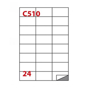 24 ETICHETTE ADESIVE IN FOGLI A4 BIANCHE MARKIN 70x37mm