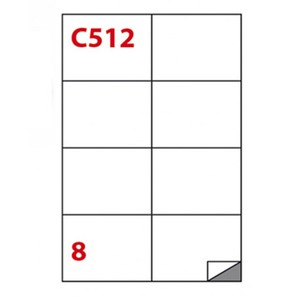 8 ETICHETTE ADESIVE IN FOGLI A4 BIANCHE MARKIN 105x74mm