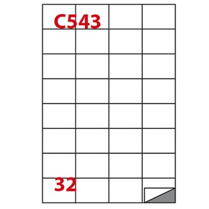 32 ETICHETTE ADESIVE IN FOGLI A4 MARKIN BIANCHE MARKIN 52.5x37mm