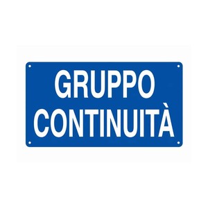 Cartello Segnaletico Informazione GRUPPO CONTINUA' Alluminio 30x20cm