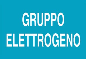 Cartello Segnaletico Informazione GRUPPO ELETTROGENO Alluminio Abc Segnaletica 30x20cm