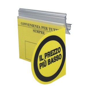 STOPPER PER PROFILI PORTA PREZZO GIALLO SLIM}