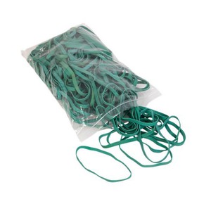 ELASTICI FETTUCCIA GOMMA VERDE BUSTA DA 1 KG Ø 150mm}