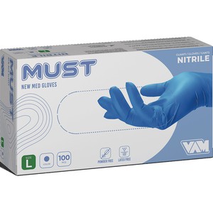 GUANTI MONOUSO NITRILE NEW MED MUST L BLU}