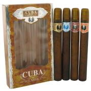CUBA BLUE by Fragluxe - Gift Set -- Cuba Variety Set includes All Four 1.15 oz Sprays, Cuba Red, Cuba Blue, Cuba Gold and Cuba Orange -- for Men