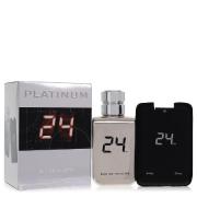 24 Platinum The Fragrance by ScentStory - Eau De Toilette Spray + 0.8 oz Mini Pocket Spray 3.4 oz 100 ml for Men