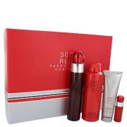 Perry Ellis 360 Red by Perry Ellis - Gift Set -- 3.4 oz Eau De Toilette Spray + .25 oz Mini EDT Spray + 6.8 oz Body Spray + 3 oz Shower Gel -- for Men